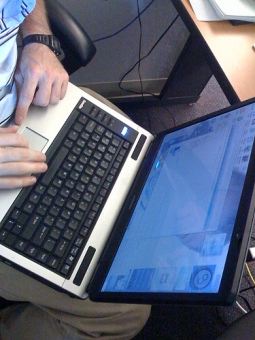Laptop on lap