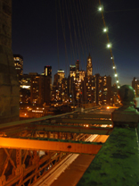 Night View Downtown from the Brooklyn Bridge