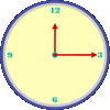 Analog clock set at 12:15.