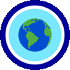 Bordered globe centered on the Atlantic.