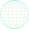Front of a wireframe sphere.