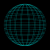 Wireframe sphere.