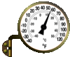 Outdoor dial thermometer illustration.