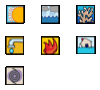 Icons depicting weather conditions.