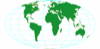 World map with green continents and a grid.