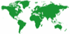 World map with solid green continents.