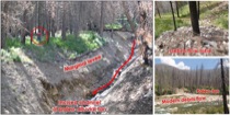 Fire-related debris flow incises through and deposits on top of old alluvial fan in the Middle Fork Salmon River, Idaho