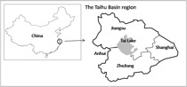Figure 1: Location of the Taihu Basin in east China