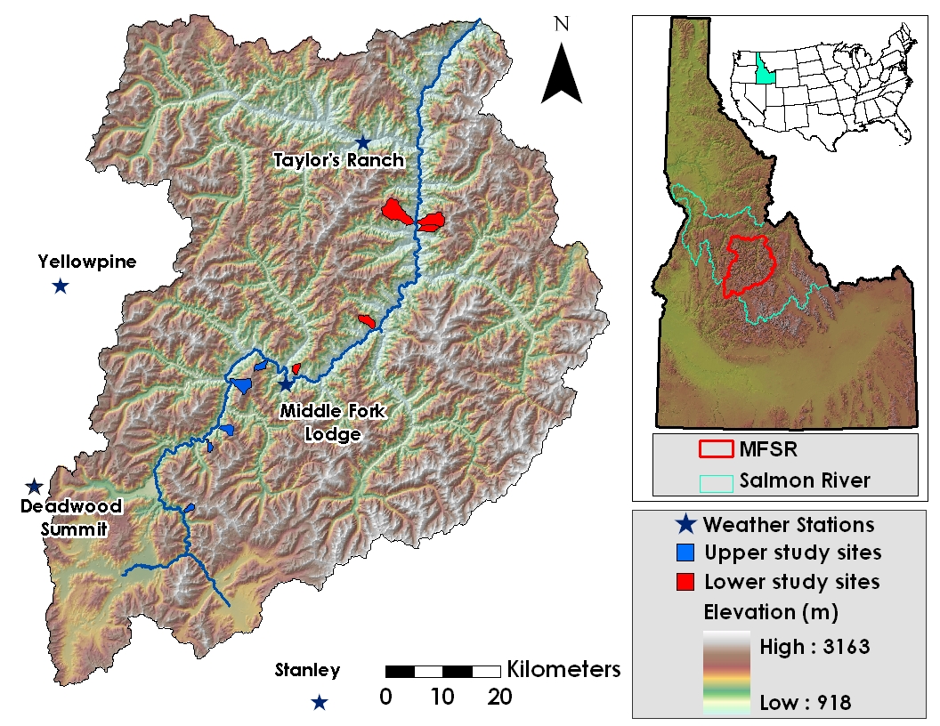 Middle Fork Salmon River study area map