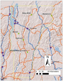 Site Map of Vermont Alluvial Fans