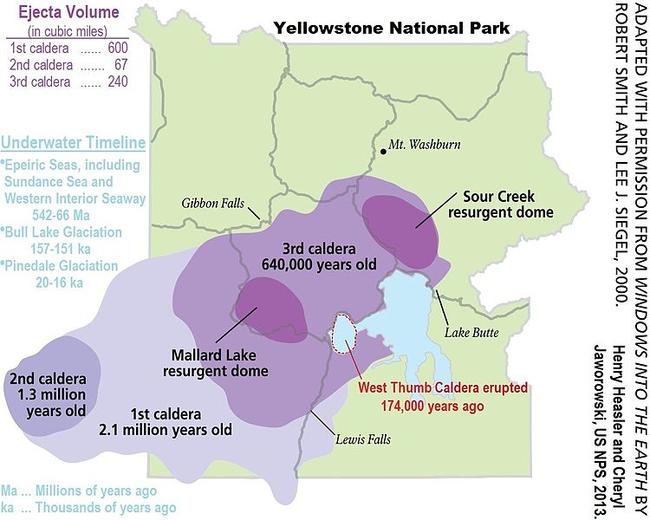 Map of the Yellowstone Caldera