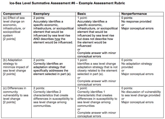 Summative Assessment #6 Rubric Image