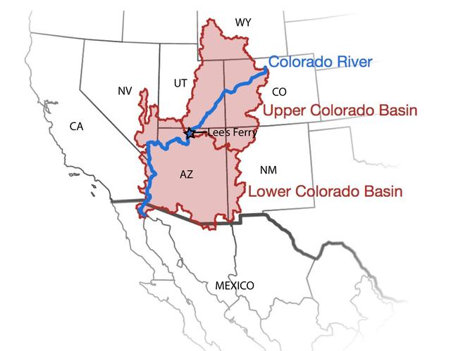 A graphic of the Colorado River Basinb