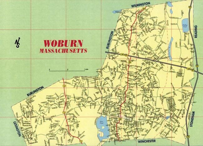 Map of Woburn streets